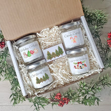 Load image into Gallery viewer, Holiday Scented Candle Gift Set, Festive Holiday Scented Candles, Christmas Candles Sample Set, Holiday Winter Decor, Winter Candles