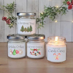 Holiday Scented Candle Gift Set, Festive Holiday Scented Candles, Christmas Candles Sample Set, Holiday Winter Decor, Winter Candles